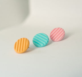 Ribbed Stud Earrings
