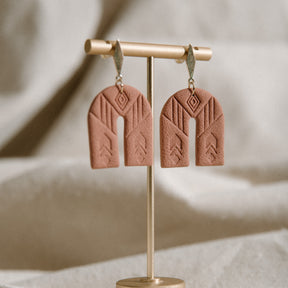 Arched Aztec Dangle Earrings