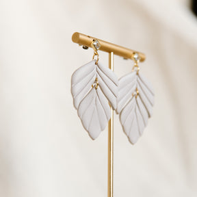 Feather-Foliage Earrings with Sparkle Stud