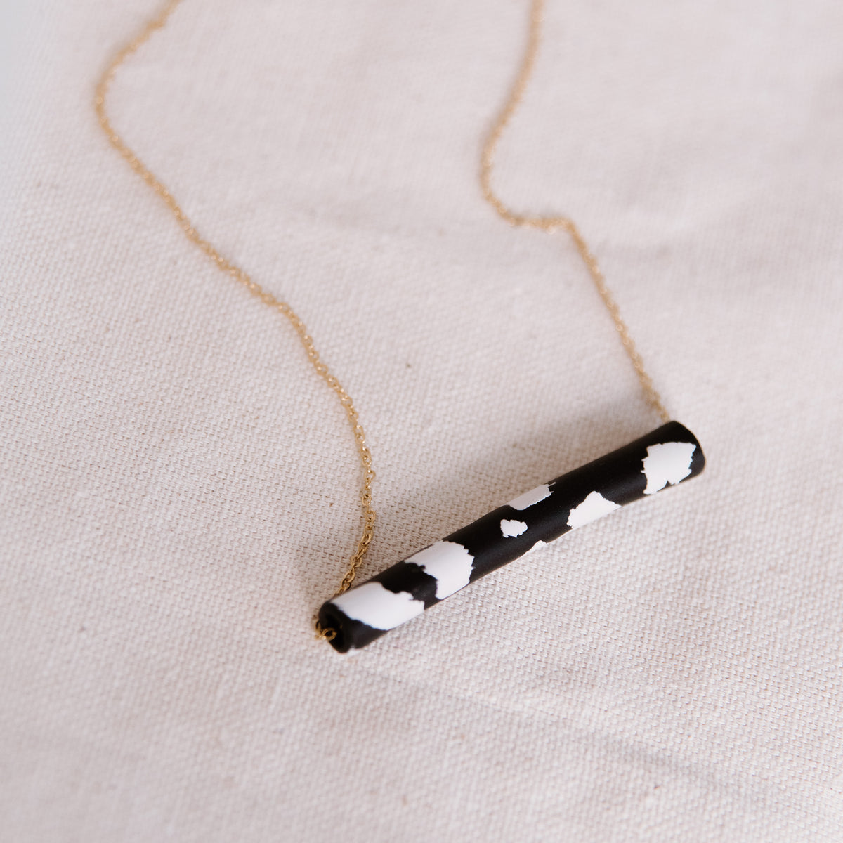 Cow Print Bar Necklace