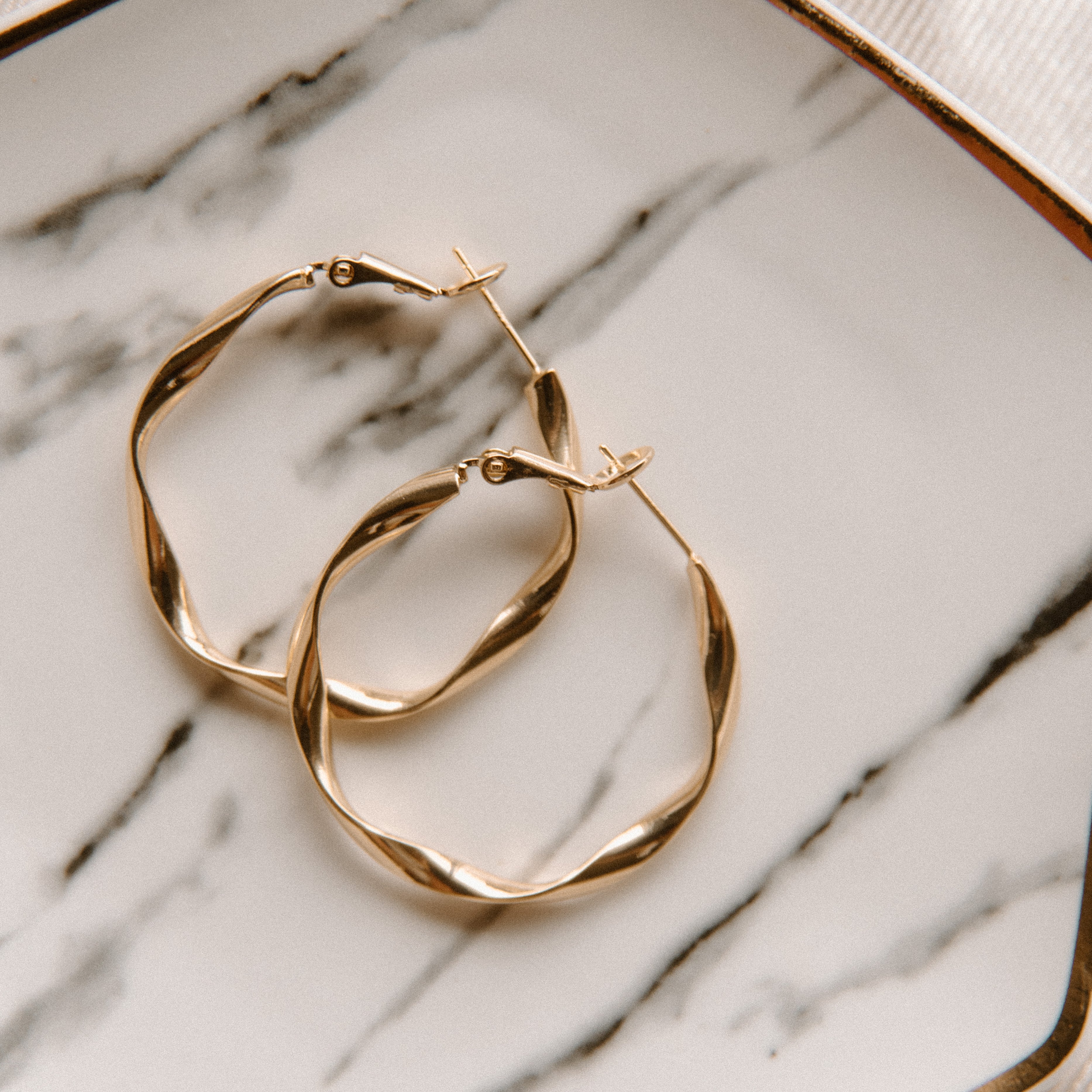 Twisted Gold Hoops