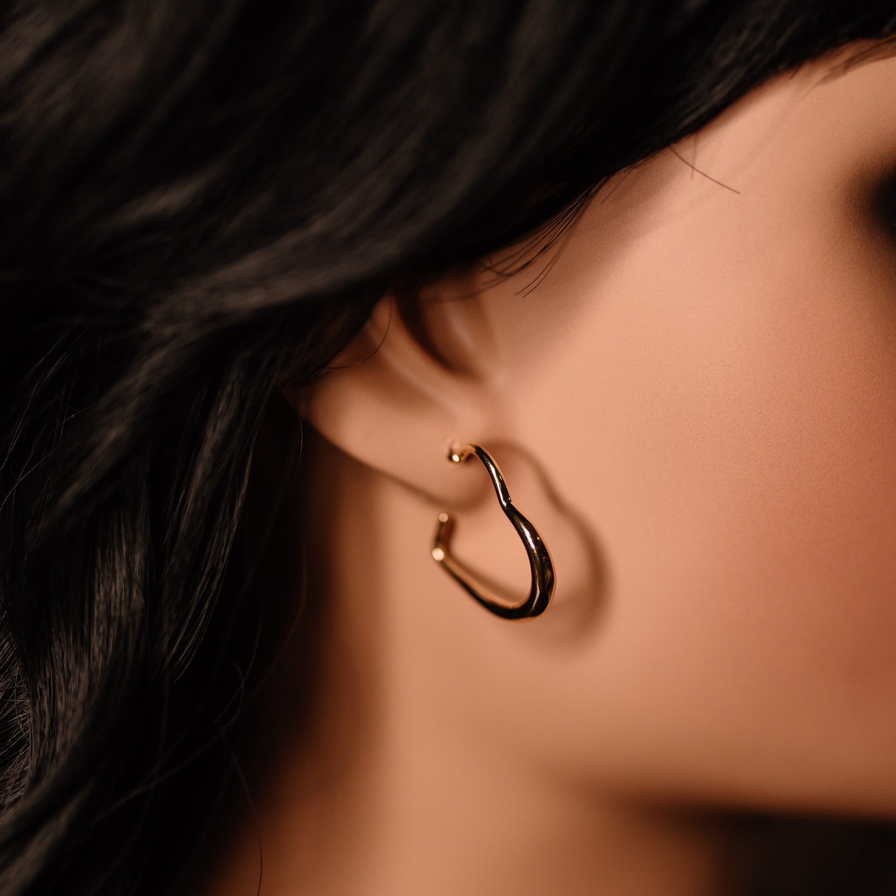 Gold Heart Hoop Earrings