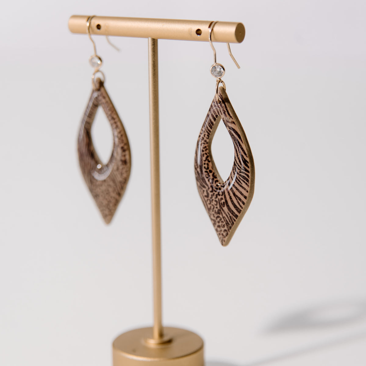 Safari Print Dangle Drop Earrings
