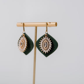 Glam Evergreen Drop Earrings
