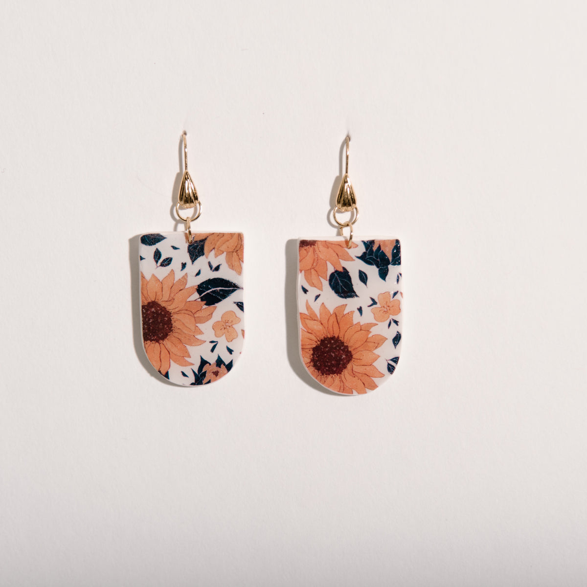 Sunflower Printed Dangle Earrings