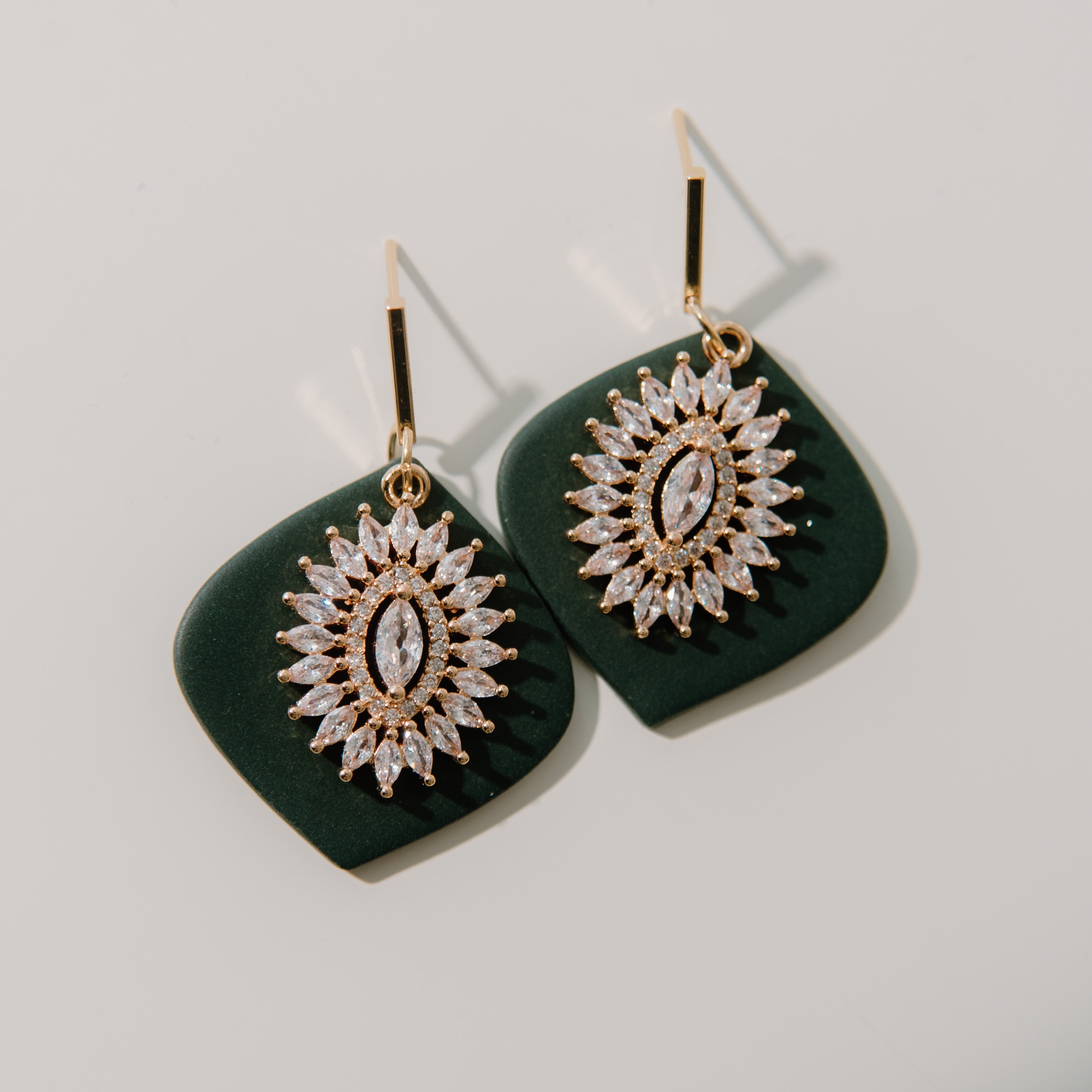 Glam Evergreen Drop Earrings