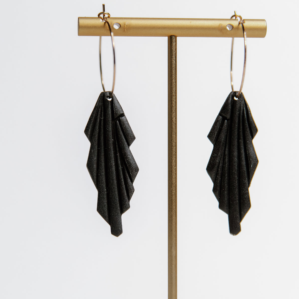 Art Deco Gold Hoop Drop Earrings