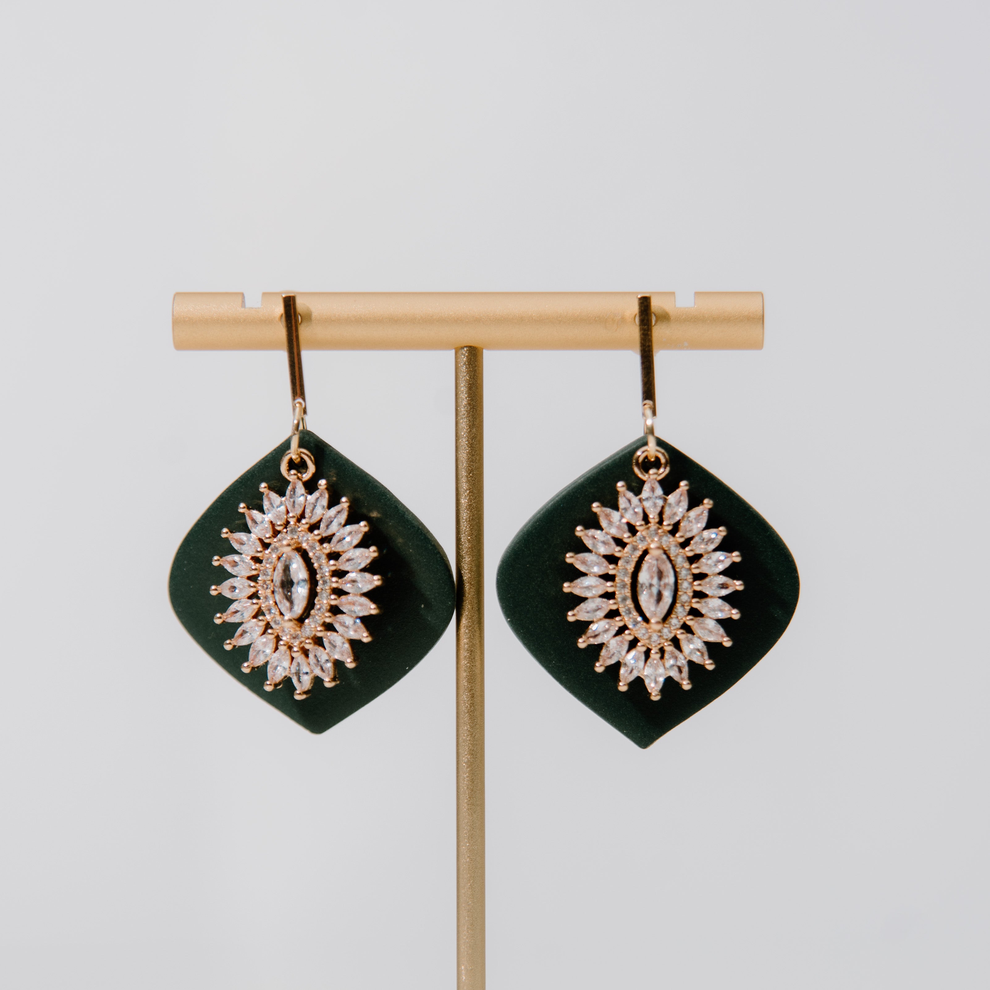 Glam Evergreen Drop Earrings