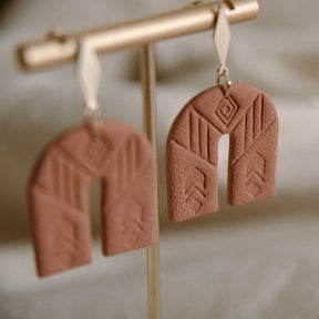 Arched Aztec Dangle Earrings
