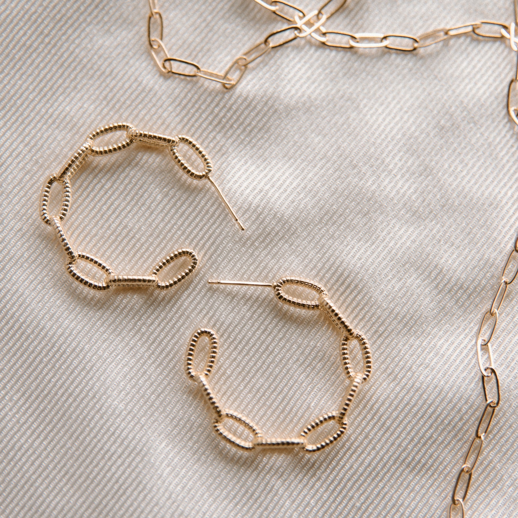 Gold Loop Textured Hoops