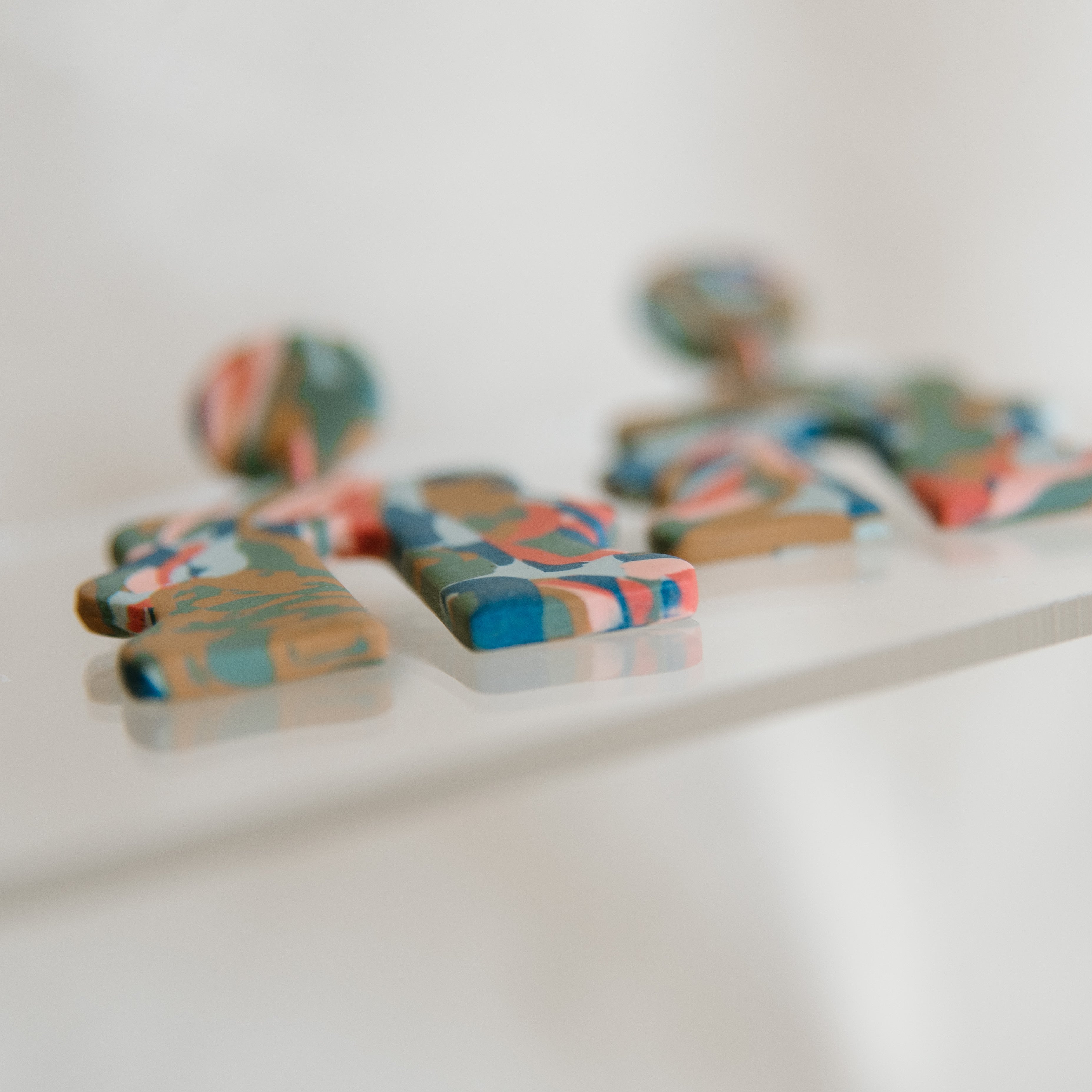 Abstract Wavy Multi-Colored Dangles