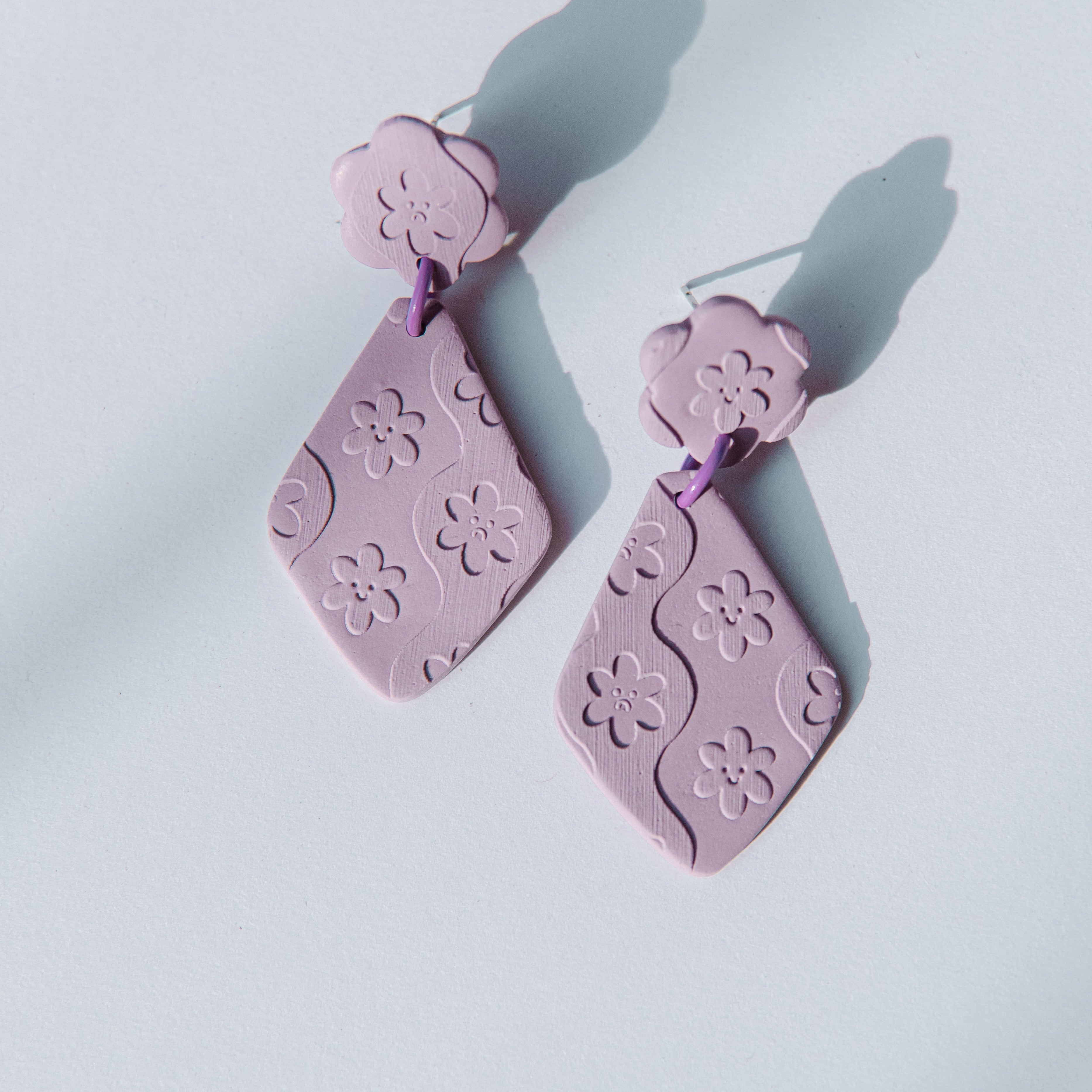 Moody Lilac Dangle Earrings