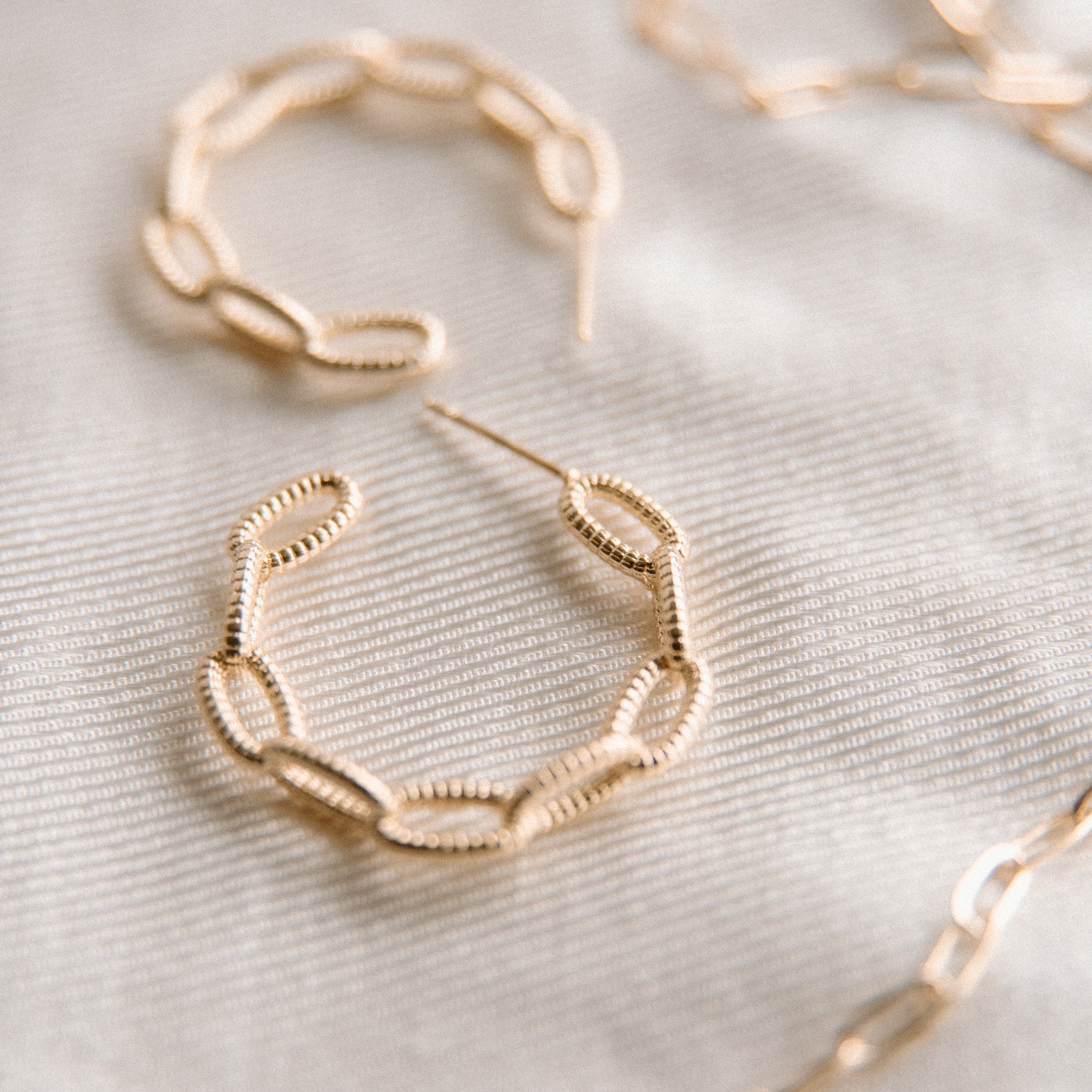 Gold Loop Textured Hoops