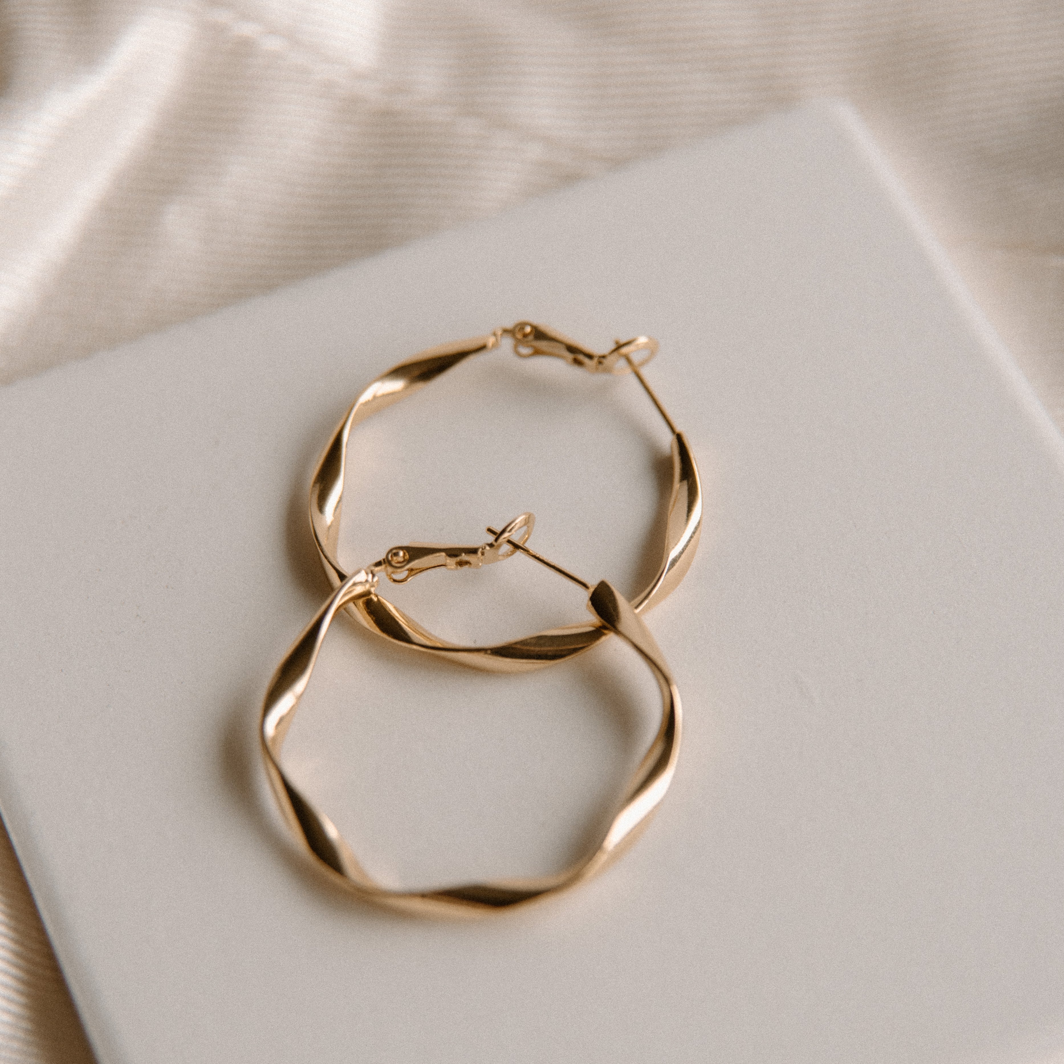 Twisted Gold Hoops