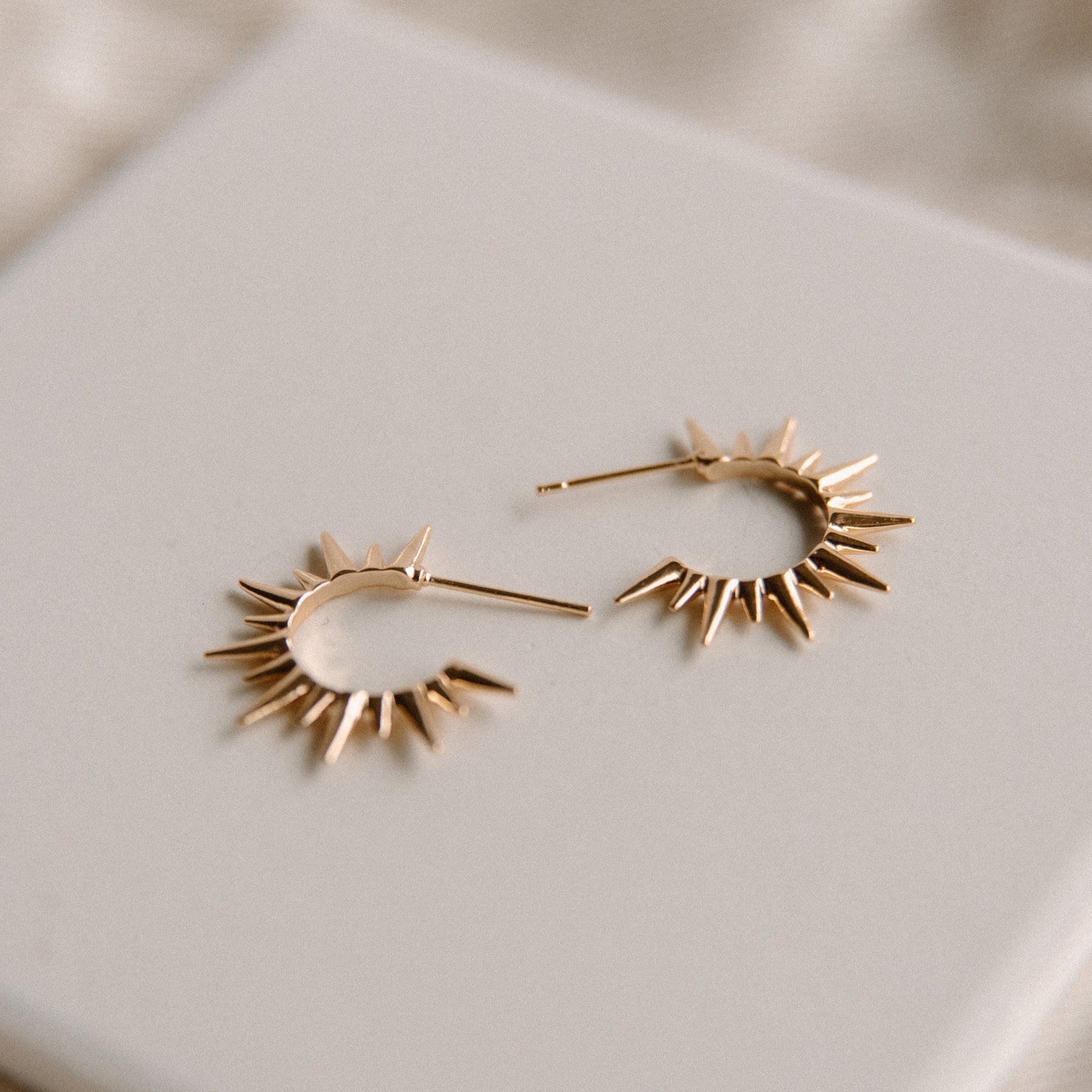 Spiked Gold Hoop Earring