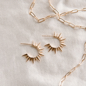 Spiked Gold Hoop Earring