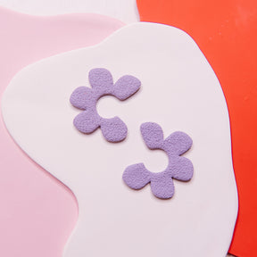 Half-Floral Spongy Post Earrings