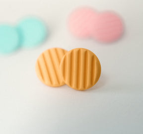 Ribbed Stud Earrings