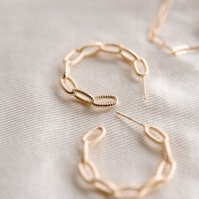 Gold Loop Textured Hoops