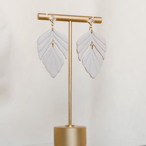 Feather-Foliage Earrings with Sparkle Stud